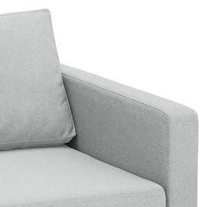 Hoekbank Portobello geweven stof Stof Selva: Zilvergrijs - Breedte: 207 cm - Longchair vooraanzicht links