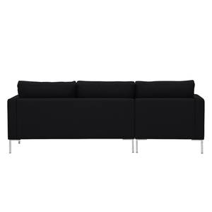 Hoekbank Portobello geweven stof Stof Selva: Antraciet - Breedte: 207 cm - Longchair vooraanzicht links