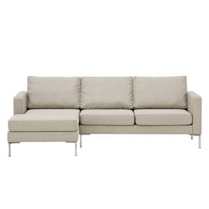 Ecksofa Portobello Webstoff Stoff Selva: Beige - Breite: 207 cm - Longchair davorstehend links