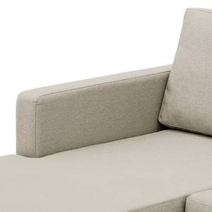 Hoekbank Portobello geweven stof Stof Selva: Beige - Breedte: 207 cm - Longchair vooraanzicht links