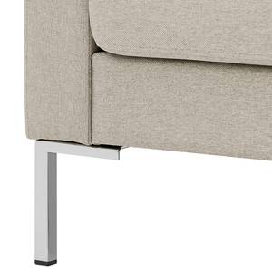 Hoekbank Portobello geweven stof Stof Selva: Beige - Breedte: 207 cm - Longchair vooraanzicht links