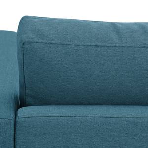 Hoekbank Portobello geweven stof Stof Ramira: Turquoise - Breedte: 207 cm - Longchair vooraanzicht links