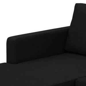 Hoekbank Portobello geweven stof Stof Selva: Antraciet - Breedte: 251 cm - Longchair vooraanzicht links