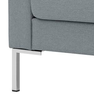 Hoekbank Portobello geweven stof Stof Selva: Grijs - Breedte: 251 cm - Longchair vooraanzicht links