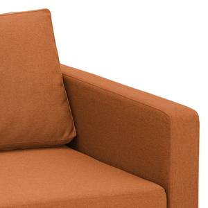 Hoekbank Portobello geweven stof Geweven stof Milan: Roestbruin - Breedte: 251 cm - Longchair vooraanzicht links