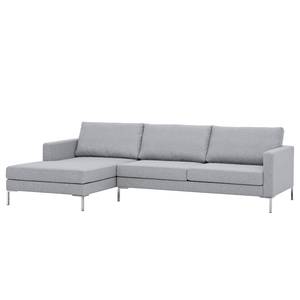 Ecksofa Portobello Webstoff Webstoff Milan: Hellgrau - Breite: 251 cm - Longchair davorstehend links