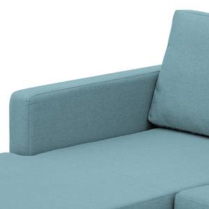 Ecksofa Portobello Webstoff Stoff Selva: Hellblau - Breite: 293 cm - Longchair davorstehend links