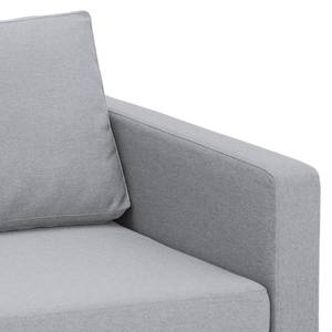 Hoekbank Portobello geweven stof Geweven stof Milan: Lichtgrijs - Breedte: 293 cm - Longchair vooraanzicht links