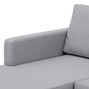 Hoekbank Portobello geweven stof Geweven stof Milan: Lichtgrijs - Breedte: 293 cm - Longchair vooraanzicht links