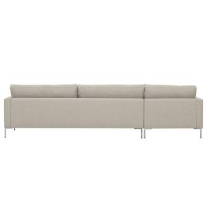 Hoekbank Portobello geweven stof Stof Selva: Beige - Breedte: 293 cm - Longchair vooraanzicht links