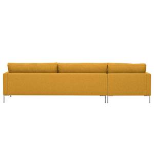 Hoekbank Portobello geweven stof Stof Selva: Mosterdgeel - Breedte: 293 cm - Longchair vooraanzicht links