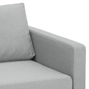 Hoekbank Portobello geweven stof Stof Selva: Zilvergrijs - Breedte: 293 cm - Longchair vooraanzicht links