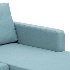 Ecksofa Portobello Webstoff Stoff Selva: Hellblau - Breite: 207 cm - Longchair davorstehend rechts