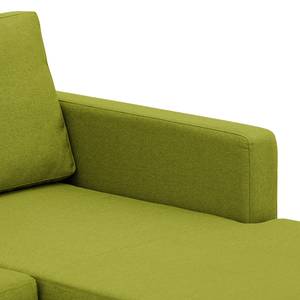 Ecksofa Portobello Webstoff Stoff Ramira: Limette - Breite: 207 cm - Longchair davorstehend rechts