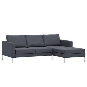 Ecksofa Portobello Webstoff Webstoff Milan: Anthrazit - Breite: 207 cm - Longchair davorstehend rechts