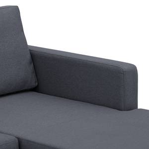 Hoekbank Portobello geweven stof Geweven stof Milan: Antraciet - Breedte: 207 cm - Longchair vooraanzicht rechts