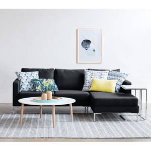 Ecksofa Portobello Webstoff Stoff Ramira: Anthrazit - Breite: 207 cm - Longchair davorstehend rechts