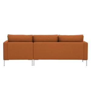 Hoekbank Portobello geweven stof Geweven stof Milan: Roestbruin - Breedte: 207 cm - Longchair vooraanzicht rechts