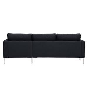 Hoekbank Portobello geweven stof Stof Ramira: Antraciet - Breedte: 207 cm - Longchair vooraanzicht rechts