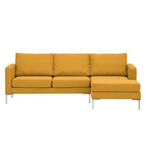 Ecksofa Portobello Webstoff Stoff Selva: Senfgelb - Breite: 207 cm - Longchair davorstehend rechts