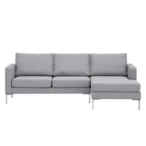 Ecksofa Portobello Webstoff Stoff Ramira: Silber - Breite: 207 cm - Longchair davorstehend rechts