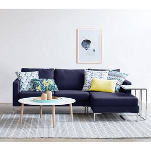 Ecksofa Portobello Webstoff Webstoff Milan: Dunkelblau - Breite: 207 cm - Longchair davorstehend rechts