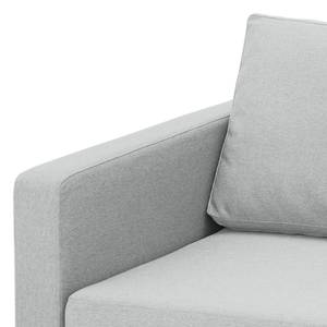 Hoekbank Portobello geweven stof Stof Selva: Zilvergrijs - Breedte: 207 cm - Longchair vooraanzicht rechts