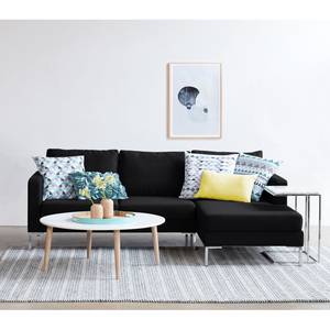 Ecksofa Portobello Webstoff Stoff Selva: Anthrazit - Breite: 207 cm - Longchair davorstehend rechts