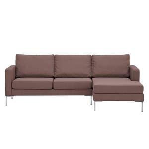 Ecksofa Portobello Webstoff Webstoff Milan: Grau-Braun - Breite: 207 cm - Longchair davorstehend rechts