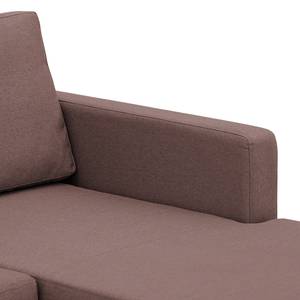 Canapé d'angle Portobello Tissu Tissu Milan : Gris-Marron - Largeur : 207 cm - Méridienne courte à droite (vue de face)