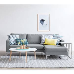 Ecksofa Portobello Webstoff Stoff Selva: Grau - Breite: 207 cm - Longchair davorstehend rechts