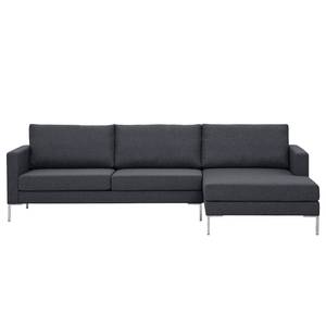 Ecksofa Portobello Webstoff Webstoff Milan: Anthrazit - Breite: 251 cm - Longchair davorstehend rechts