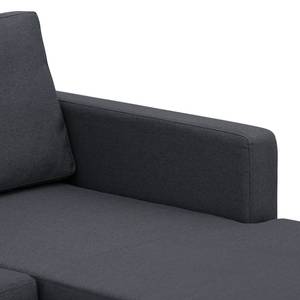 Hoekbank Portobello geweven stof Geweven stof Milan: Antraciet - Breedte: 251 cm - Longchair vooraanzicht rechts