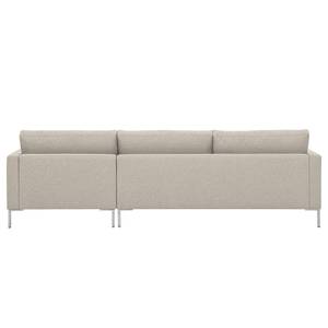 Ecksofa Portobello Webstoff Stoff Selva: Beige - Breite: 251 cm - Longchair davorstehend rechts