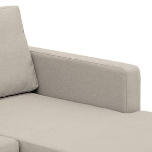 Hoekbank Portobello geweven stof Stof Selva: Beige - Breedte: 251 cm - Longchair vooraanzicht rechts