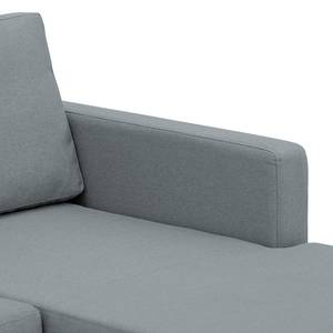 Ecksofa Portobello Webstoff Stoff Selva: Grau - Breite: 251 cm - Longchair davorstehend rechts