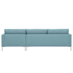 Ecksofa Portobello Webstoff Stoff Selva: Hellblau - Breite: 251 cm - Longchair davorstehend rechts