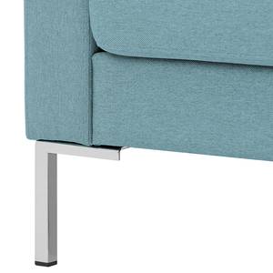 Ecksofa Portobello Webstoff Stoff Selva: Hellblau - Breite: 251 cm - Longchair davorstehend rechts