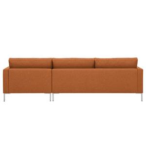 Hoekbank Portobello geweven stof Geweven stof Milan: Roestbruin - Breedte: 251 cm - Longchair vooraanzicht rechts