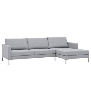 Ecksofa Portobello Webstoff Webstoff Milan: Hellgrau - Breite: 251 cm - Longchair davorstehend rechts