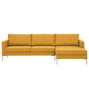 Ecksofa Portobello Webstoff Stoff Selva: Senfgelb - Breite: 251 cm - Longchair davorstehend rechts