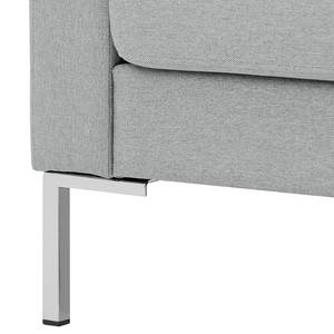 Ecksofa Portobello Webstoff Stoff Selva: Silbergrau - Breite: 251 cm - Longchair davorstehend rechts