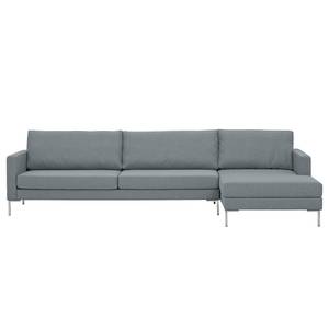 Ecksofa Portobello Webstoff Stoff Selva: Grau - Breite: 293 cm - Longchair davorstehend rechts