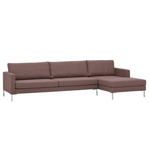 Ecksofa Portobello Webstoff Webstoff Milan: Grau-Braun - Breite: 293 cm - Longchair davorstehend rechts