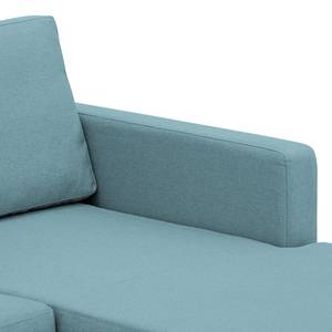 Ecksofa Portobello Webstoff Stoff Selva: Hellblau - Breite: 293 cm - Longchair davorstehend rechts