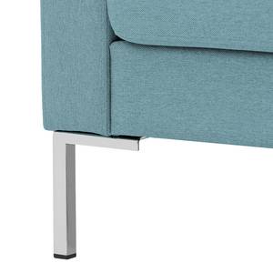 Ecksofa Portobello Webstoff Stoff Selva: Hellblau - Breite: 293 cm - Longchair davorstehend rechts