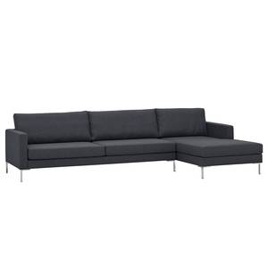 Ecksofa Portobello Webstoff Webstoff Milan: Anthrazit - Breite: 293 cm - Longchair davorstehend rechts