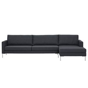 Ecksofa Portobello Webstoff Webstoff Milan: Anthrazit - Breite: 293 cm - Longchair davorstehend rechts