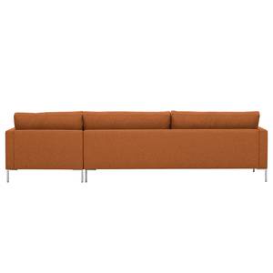 Hoekbank Portobello geweven stof Geweven stof Milan: Roestbruin - Breedte: 293 cm - Longchair vooraanzicht rechts