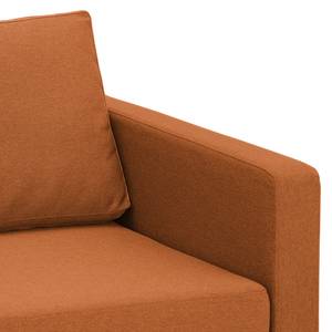 Hoekbank Portobello geweven stof Geweven stof Milan: Roestbruin - Breedte: 293 cm - Longchair vooraanzicht rechts